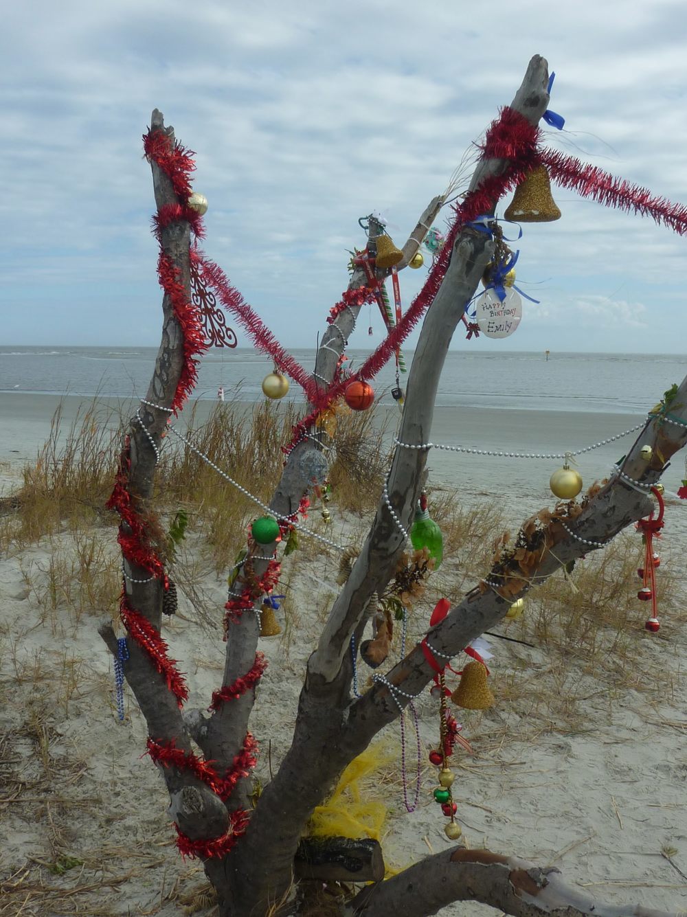 Residents on St. Simons Island, Georgia, decorated a tree on East Beach for the Christmas season Photos by Jackie Bufkin.