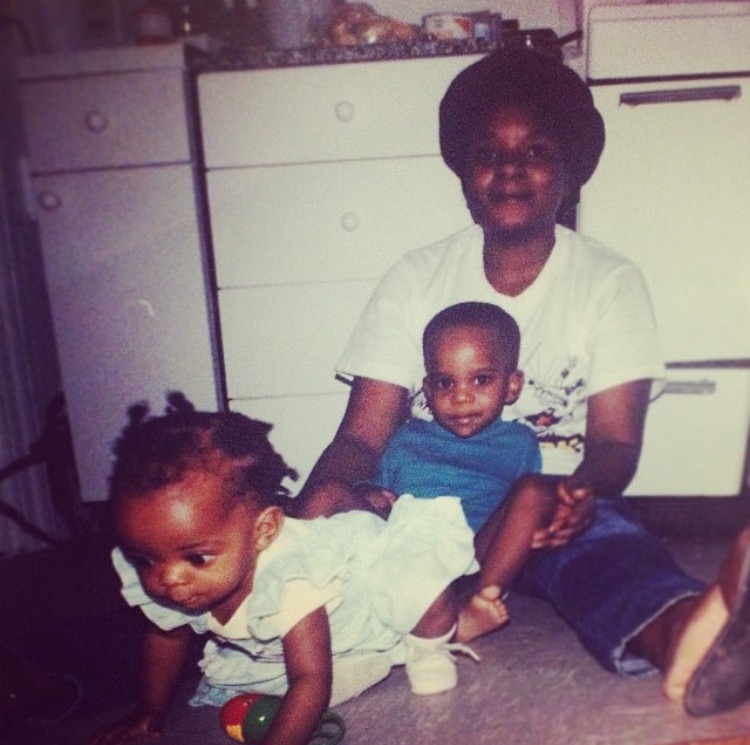 The author with her Mama and brother, before they moved to Oklahoma from Harlem.