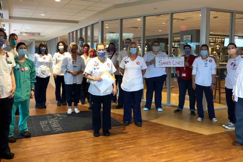 Nurses at HCA's Mission Hospital in Asheville, North Carolina. Photo from the National Nurses Organizing Committee/National Nurses United.