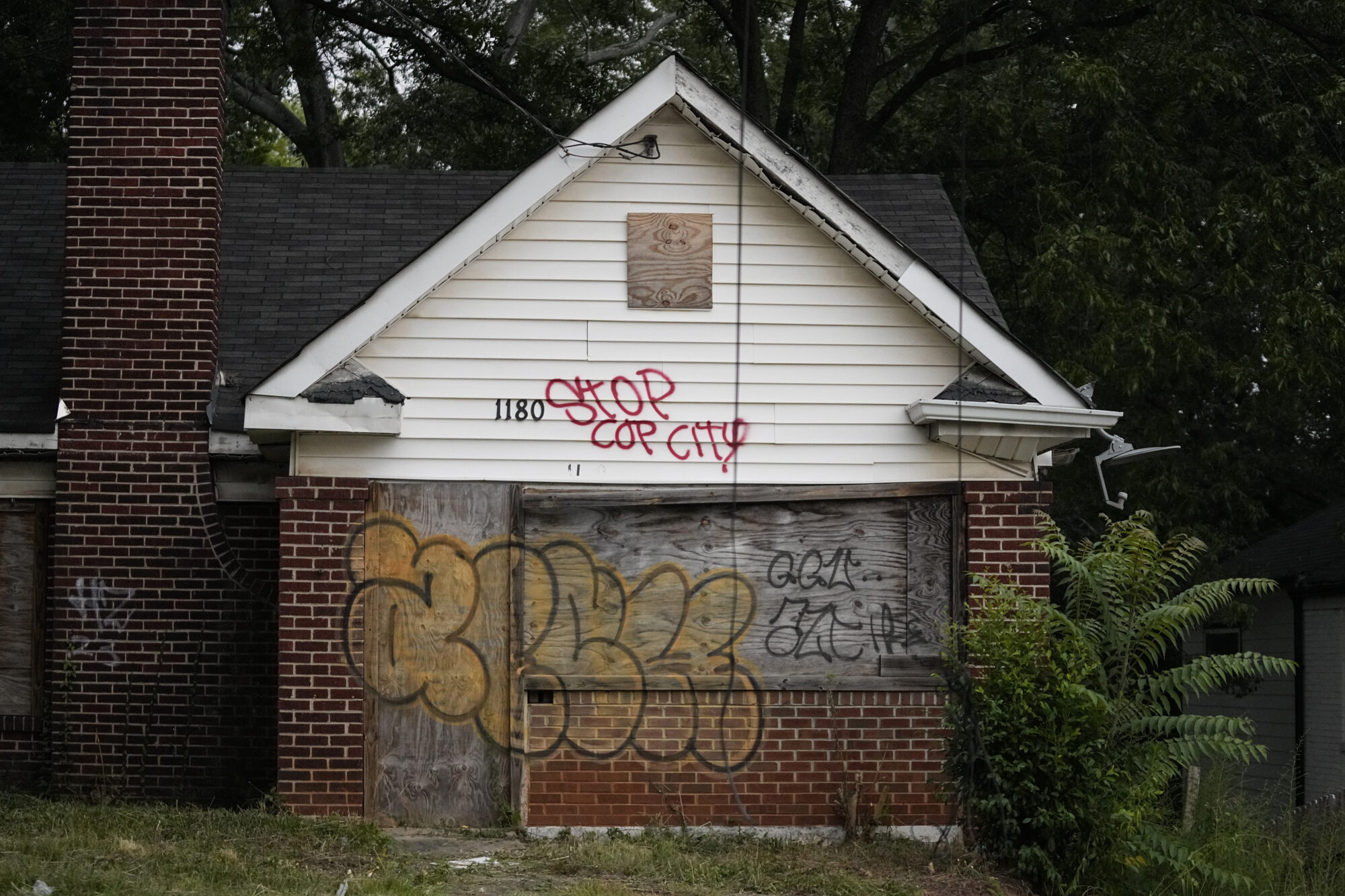 A boarded up abandoned house is graffitied with a "Stop Cop City" tag, Thursday, July 20, 2023, in Atlanta. Activists with the Stop Cop City Vote Coalition are trying to get the signatures of more than 70,000 Atlanta residents by Aug. 14 to force a referendum allowing voters to decide the fate of a proposed police and firefighter training center. (AP Photo/Brynn Anderson) Mutual aid allows movements to resist and transform oppressive systems. It could also be what ultimately sustains us against climate change.