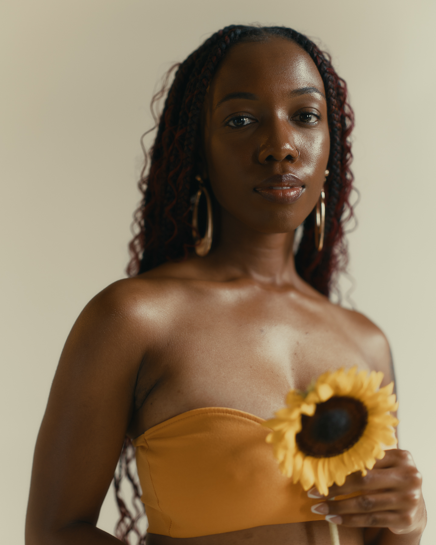 Sade Meeks as photographed for 'The Color of Grief,' an audio-visual project by photographer Justin Hardiman that documents Black grief.