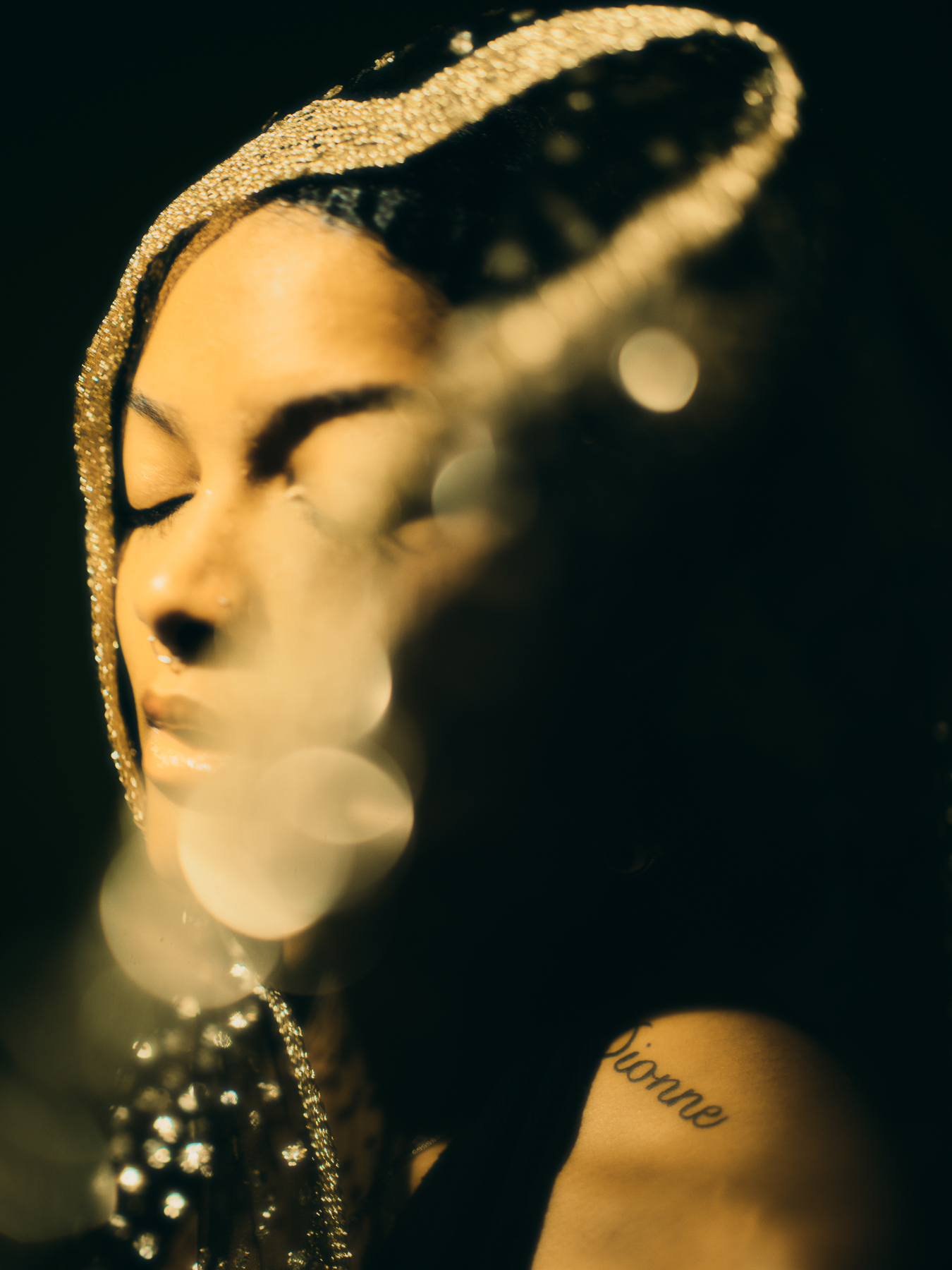 Brianna 'Bebe' Anderson as photographed for 'The Color of Grief,' an audio-visual project by photographer Justin Hardiman that documents Black grief.