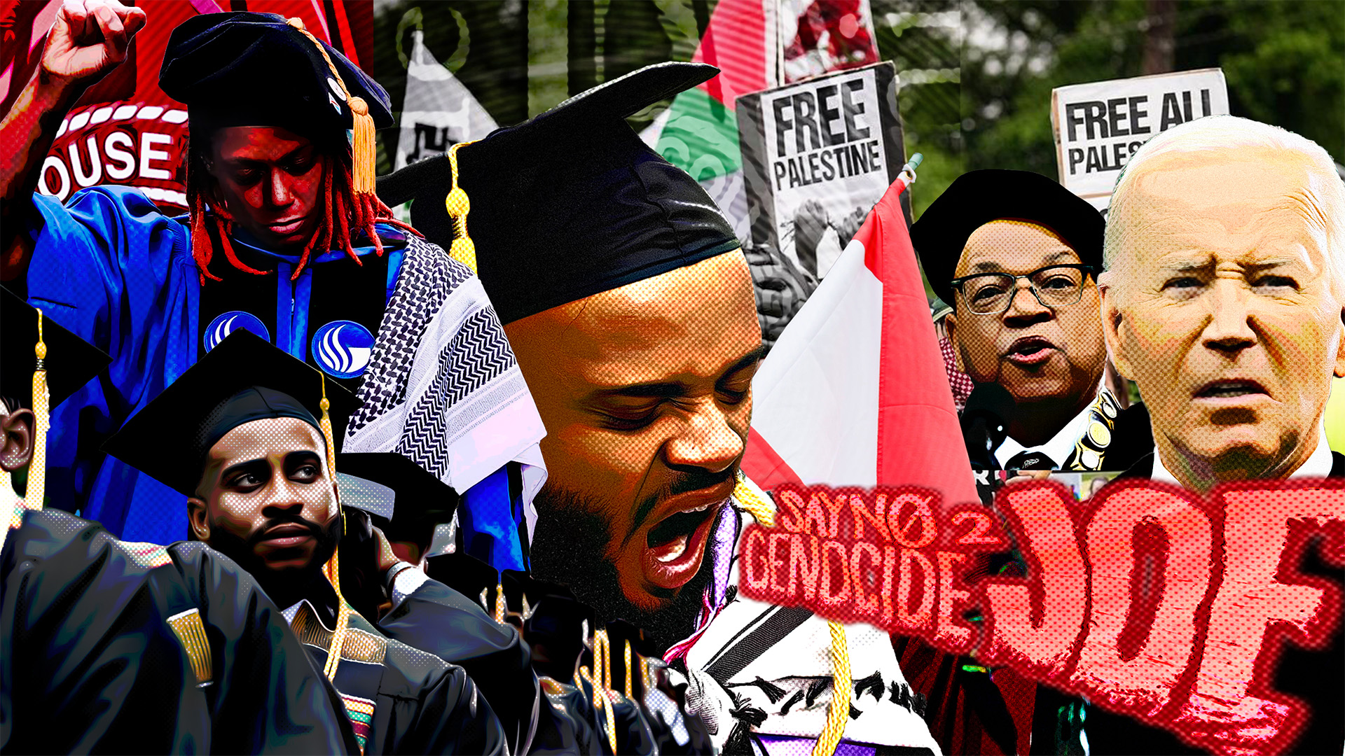 Collage-Biden at Morehouse Graduation 2024